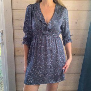 EUC My Story | Small | Blue | ¾ Sleeve Ruffle Dress